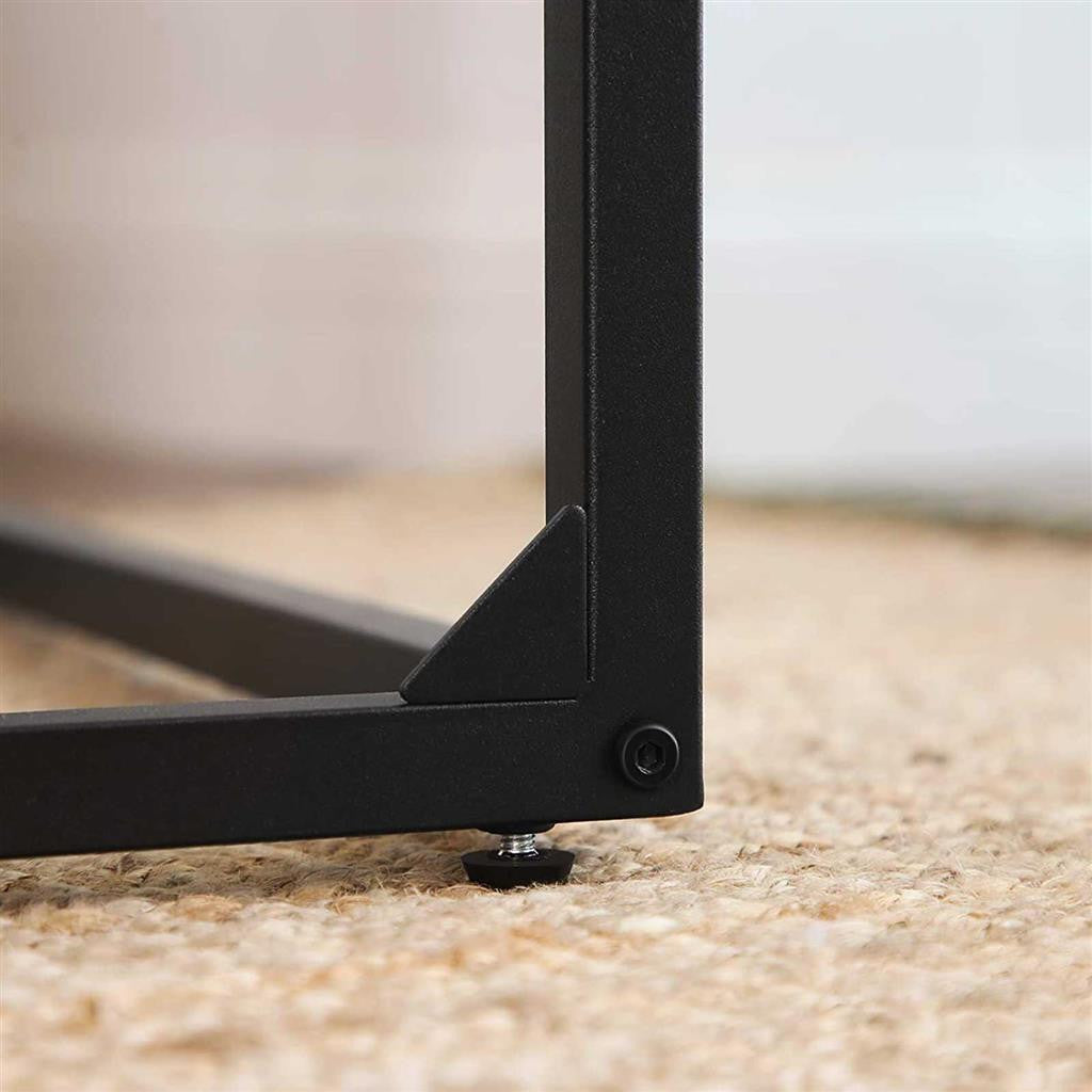 VASAGLE Sohvapöytä kannettavalle – Rustiikkinen sivupöytä teräsrungolla ja säädettävillä jaloilla