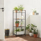 Säädettävä metallihylly kylpyhuoneeseen ja keittiöön, 4 tasoa, musta 38x30x96 cm