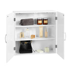 VASAGLE Skandinaavinen valkoinen seinäkaappi – matta allaskaappi säädettävillä hyllyillä