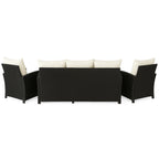 OUTLET! POHJOLA GARDEN Polyrottinki Sohvaryhmä 4-osainen, Musta/beige, MATLEENA