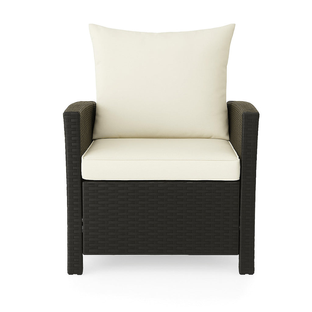 OUTLET! POHJOLA GARDEN Polyrottinki Sohvaryhmä 4-osainen, Musta/beige, MATLEENA