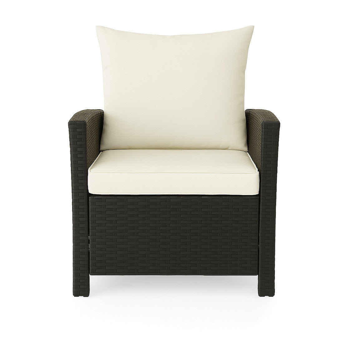 OUTLET! POHJOLA GARDEN Polyrottinki Sohvaryhmä 4-osainen, Musta/beige, MATLEENA