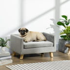 Skandinaavinen lemmikkisohva pienille koirille ja kissoille – tummanharmaa, tyynyllä