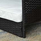 Rottinkinen koiran- ja kissansänky katoksella – ruskea, 98 cm, enintään 50 kg