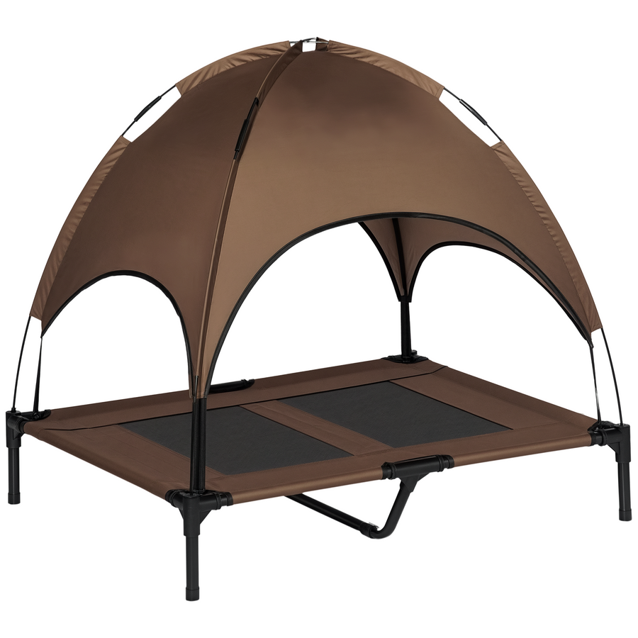 Upphöjd hundsäng, för utomhus- och inomhusbruk, max. 30 kg, brun