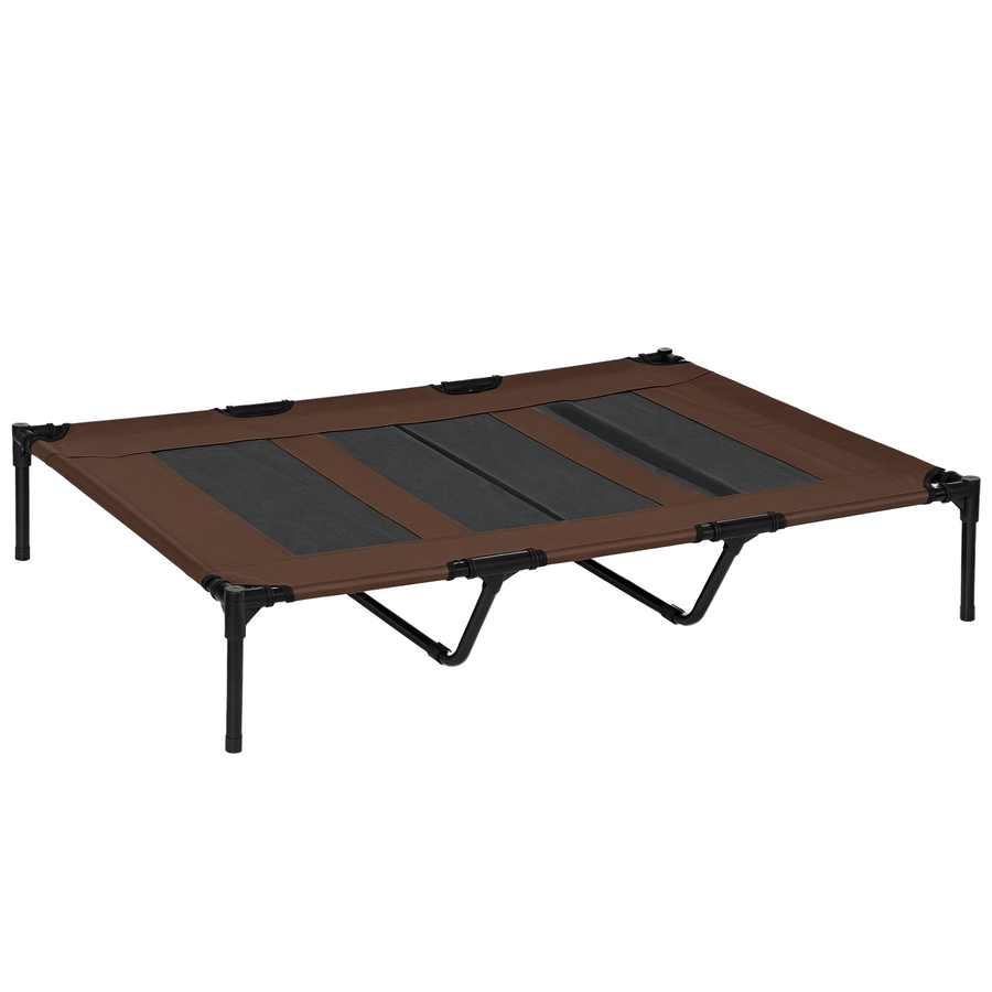 Korotettu koiransänky suurille koirille – ruskea/musta, 122 cm, kantavuus 60 kg