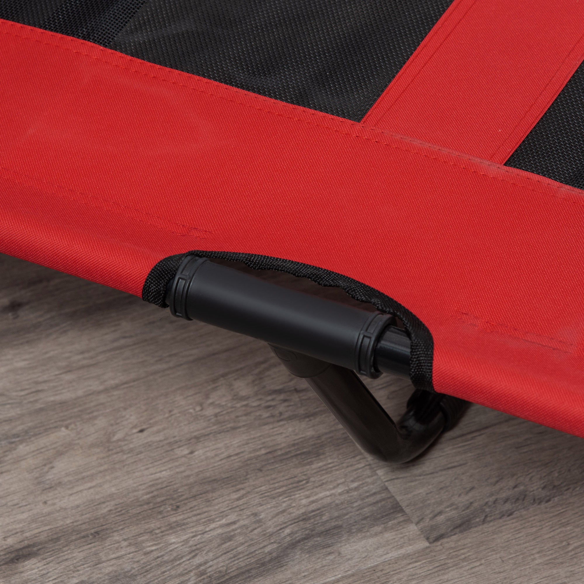 Korotettu koiransänky suurille koirille, 122 cm, kantavuus 60 kg, punainen