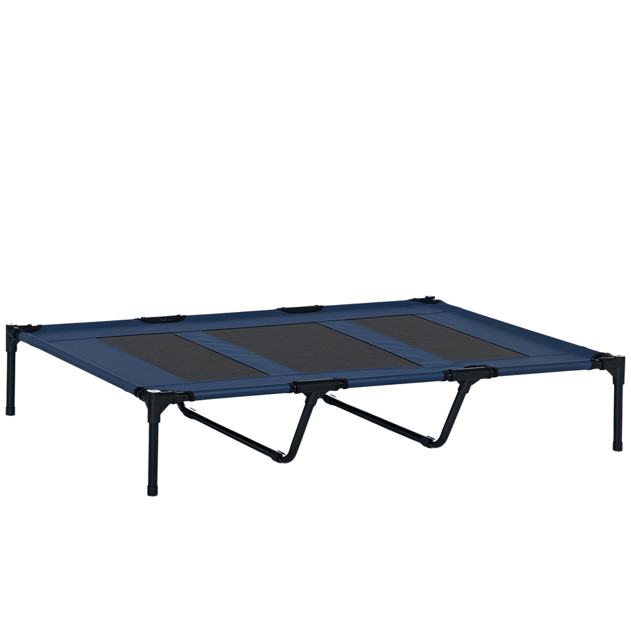Upphöjd hundbädd för stora hundar, 122 cm, belastningskapacitet 60 kg, blå