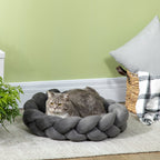 Pehmeä ja pestävä pyöreä lemmikkisänky – kissoille ja pienille koirille, irrotettavalla tyynyllä