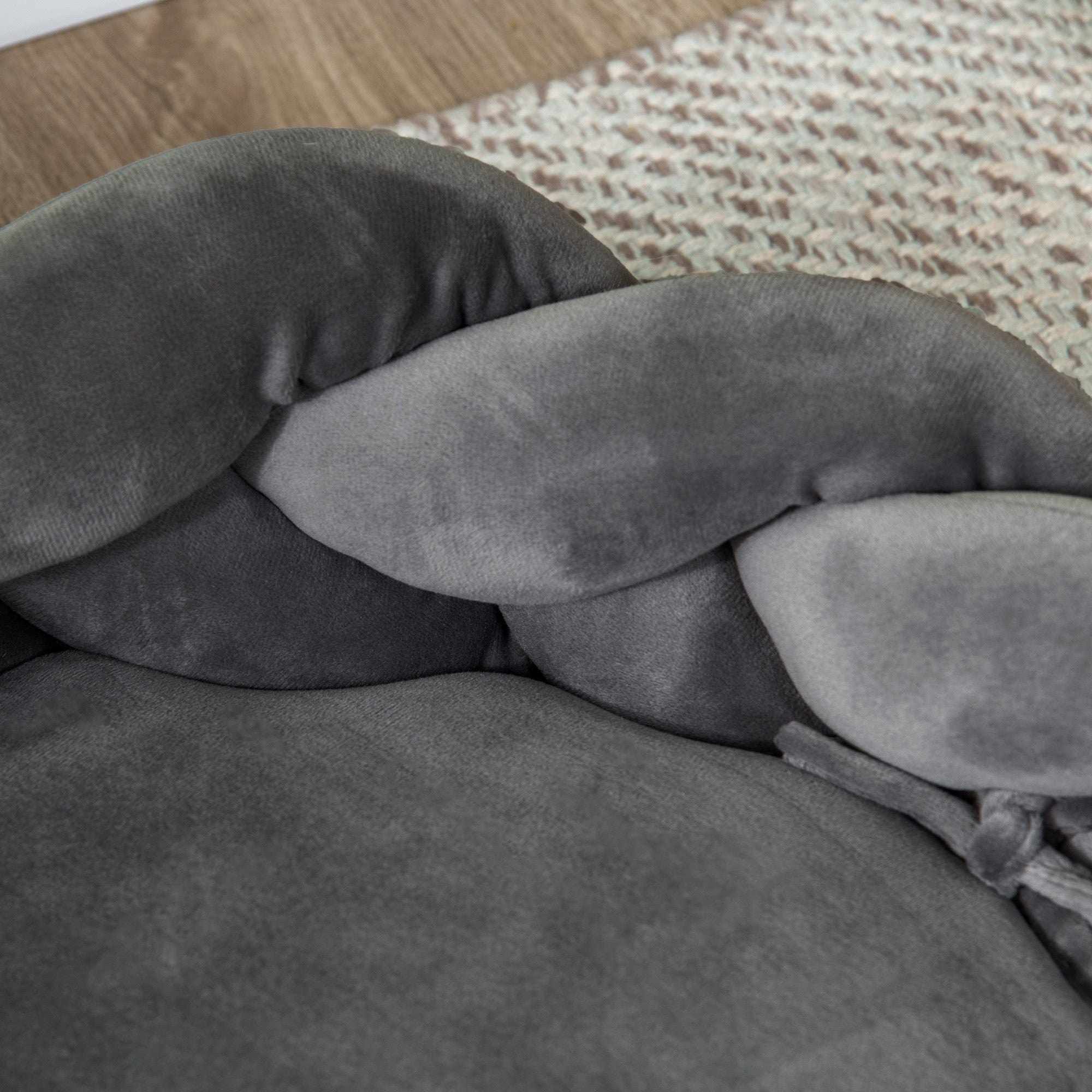 Pehmeä ja pestävä pyöreä lemmikkisänky – kissoille ja pienille koirille, irrotettavalla tyynyllä