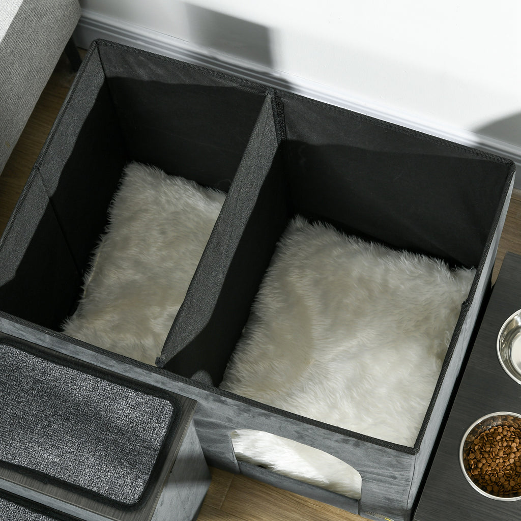 Monikäyttöinen kissatalo ja koirien portaat – sisäänrakennetut säilytystilat ja korotetut ruokakupit