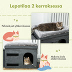 Monikäyttöinen kissatalo ja koirien portaat – sisäänrakennetut säilytystilat ja korotetut ruokakupit