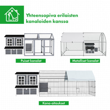 Stort hönshus i trä för 4–6 höns – tredelad rede, ramp och väderbeständig konstruktion