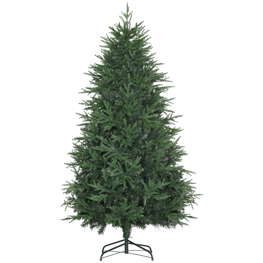 180 cm realistisk konstgjord gran – 4030 grenar, realistisk PVC/PE-gran och stadig metallbas, brandsäker och enkel att montera