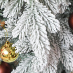 180 cm lumipäällysteinen tekokuusi – 1321 oksaa, aidonnäköinen ja paloturvallinen joulukuusi metallijalalla, helppo koota