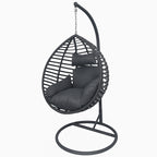 OUTLET! Pohjola Garden Riipputuoli / Korituoli Telineellä Bea, Musta / Harmaa, VIALLINEN LUE KUVAUS!