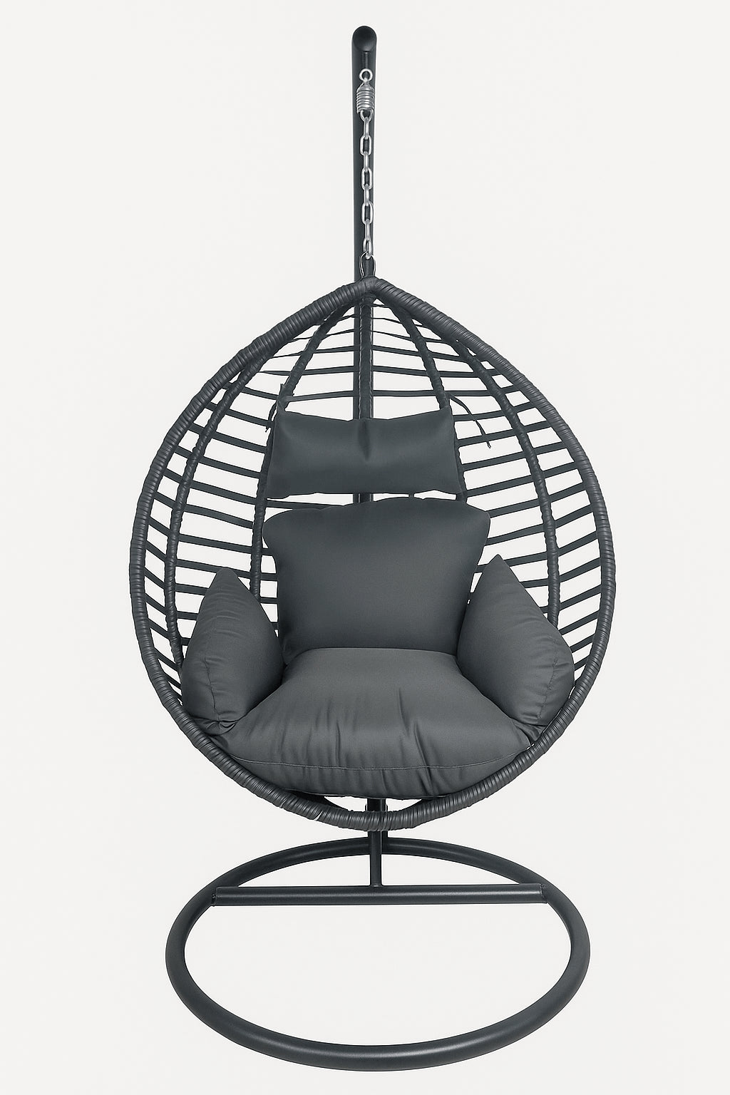 OUTLET! Pohjola Garden Riipputuoli / Korituoli Telineellä Bea, Musta / Harmaa, VIALLINEN LUE KUVAUS!