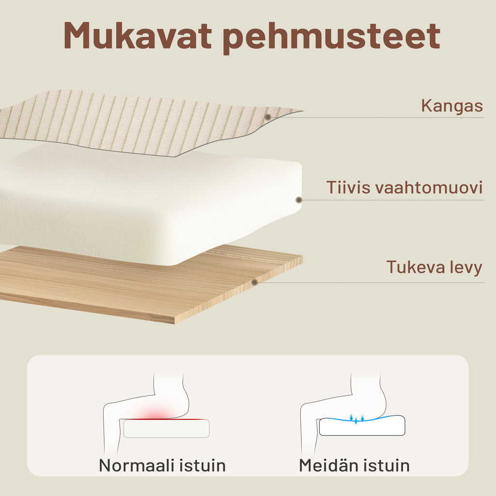 Vakosamettinen nojatuoli jalkarahilla – 360° kääntyvä beige lepotuoli