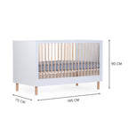 Valkoinen pinnasänky 70x140 cm – muunneltava ja turvallinen vauvan ja taaperon sänky