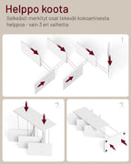 5-tasoinen kulmakirjahylly – kompakti ja tyylikäs säilytysratkaisu pieniin tiloihin