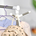 Säädettävä vaaterekki pyörillä – siirrettävä metallinen vaateteline alaosanhyllyllä kotiin ja myymälään (87–145 cm)