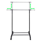 Säädettävä vaaterekki 4 rullapyörää ja 1 ripustustanko