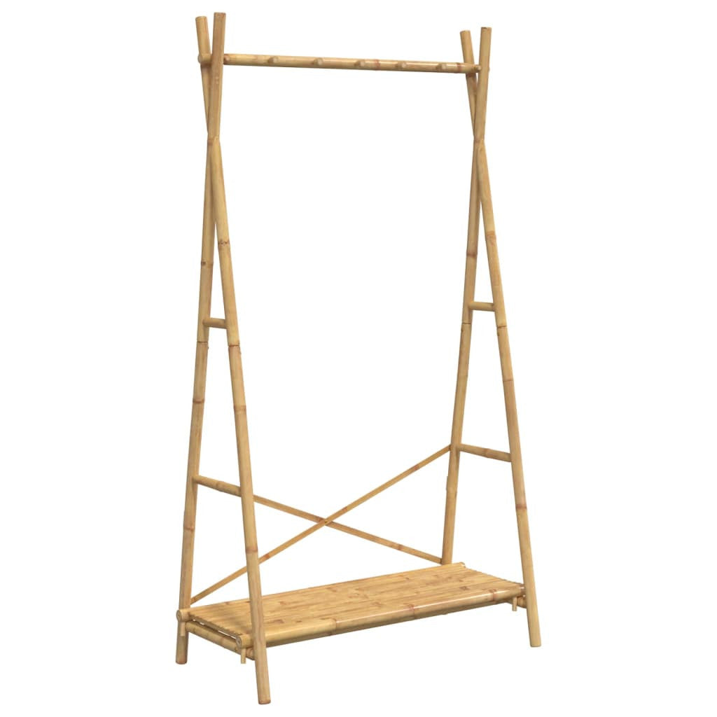 Klädställ med hylla 102x50x190 cm bambu