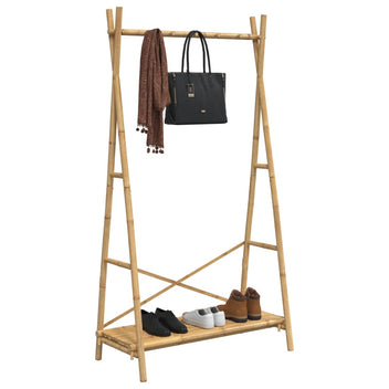 Klädställ med hylla 102x50x190 cm bambu