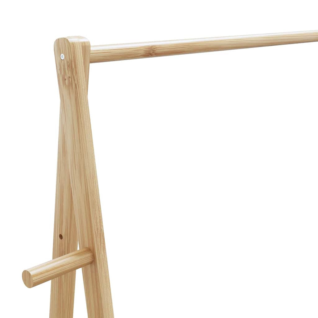 Vaateteline hyllyillä ja pyörillä 96x45,5x155,5 cm bambu
