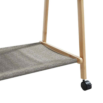 Vaateteline hyllyillä ja pyörillä 96x45,5x155,5 cm bambu