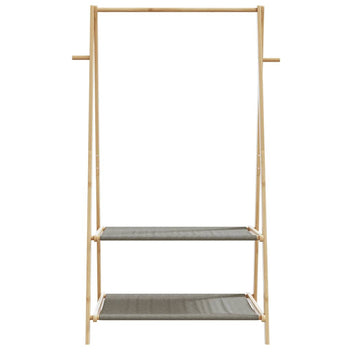 Klädställ med hyllor 96x45,5x150,5 cm bambu