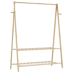 Klädställ med hyllor 132x45,5x150,5 cm Bambu