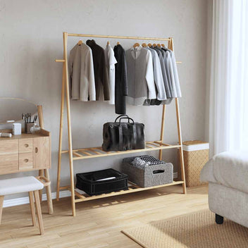 Vaateteline hyllyillä 132x45,5x150,5 cm Bambu