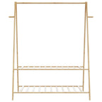 Klädställ med hyllor 132x45,5x150,5 cm Bambu