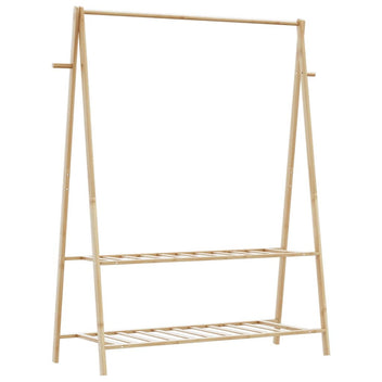 Vaateteline hyllyillä 132x45,5x150,5 cm Bambu