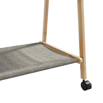 Klädställning med hyllor och hjul 132x45,5x155,5 cm bambu