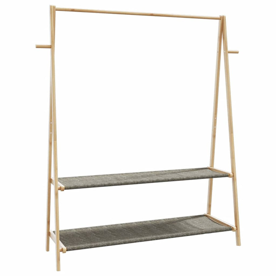 Klädställ med hyllor 132x45,5x150,5 cm Bambu