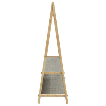 Klädställ med hyllor 132x45,5x150,5 cm Bambu