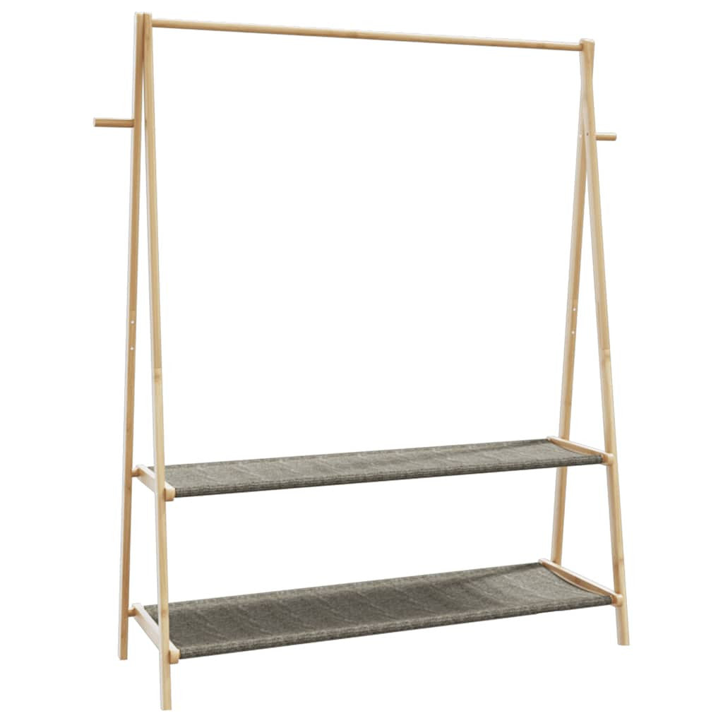 Klädställ med hyllor 132x45,5x150,5 cm Bambu
