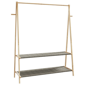 Klädställ med hyllor 132x45,5x150,5 cm Bambu