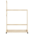 vidaXL-vaateteline koukuilla ja pyörillä 100x35x157 cm bambu