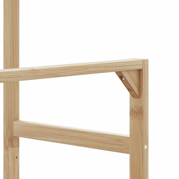 Klädställning med hyllor och hjul 90x35x155 cm bambu
