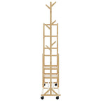 Vaateteline hyllyillä ja pyörillä 100x38x175,5 cm bambu