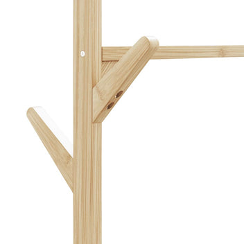 Klädställning med hyllor och hjul 100x38x175,5 cm bambu