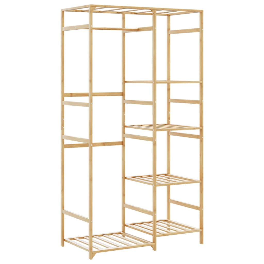 Klädställning med hyllor 100x50x184,5 cm Bambu