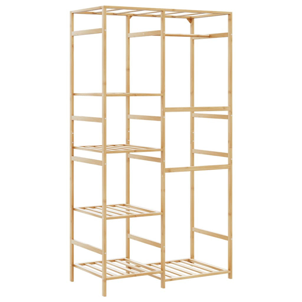 Klädställning med hyllor 100x50x184,5 cm Bambu