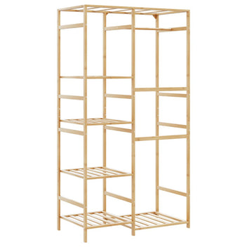 Klädställning med hyllor 100x50x184,5 cm Bambu