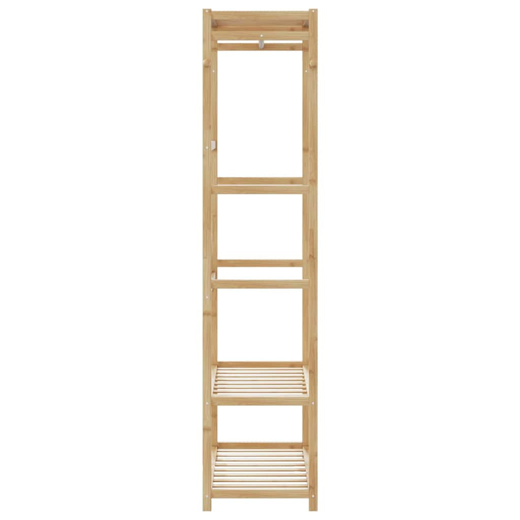 Klädställ med hyllor 80x40x175 cm Bambu