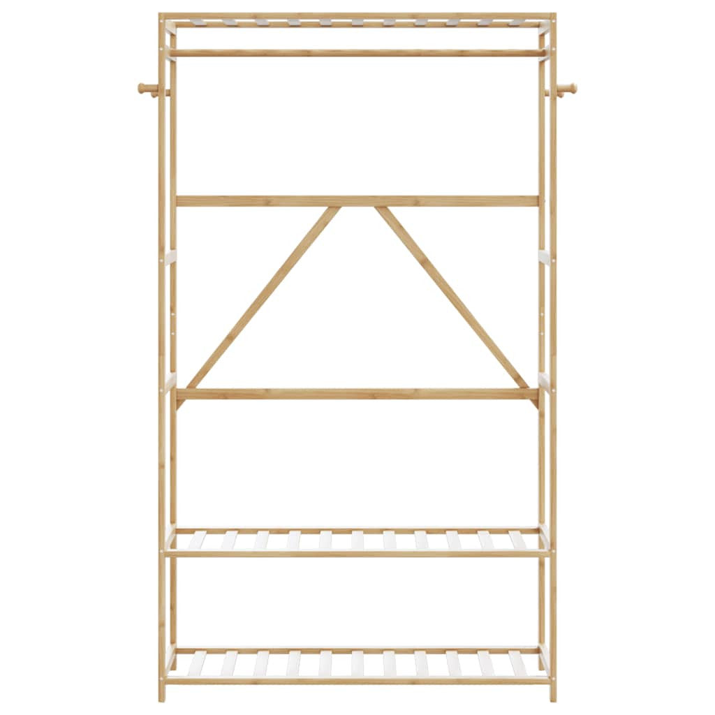 Klädställ med hyllor 110x40x175 cm Bambu