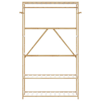 Klädställ med hyllor 110x40x175 cm Bambu